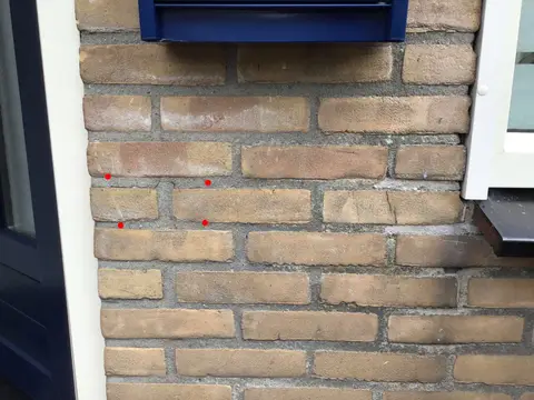 Scheur in een voeg